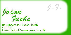 jolan fuchs business card